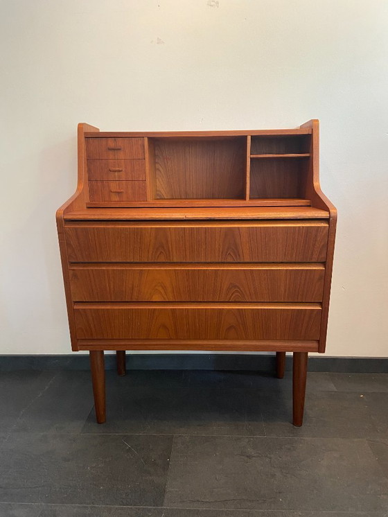Image 1 of Vintage Danish secretaire with 3 drawers