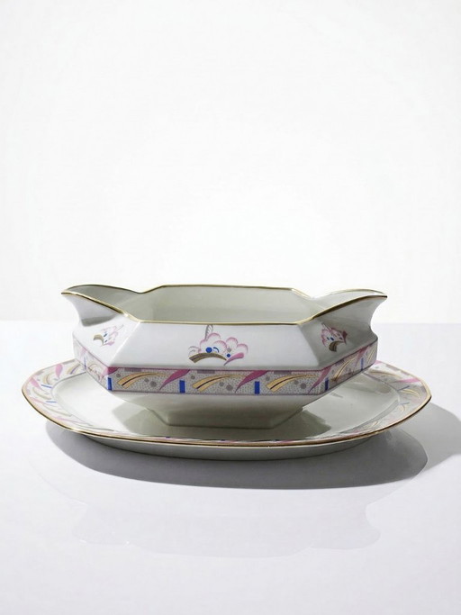 Saucière Art Déco porcelaine de Limoges Bernardaud B&Co Unique