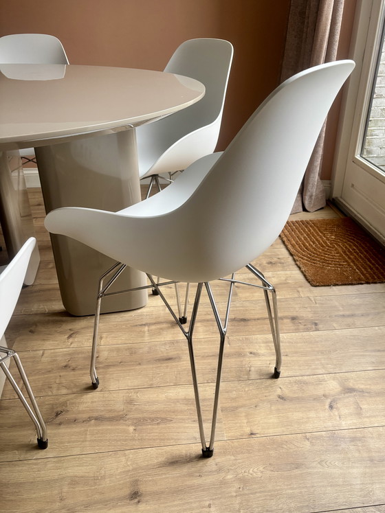 Image 1 of 6x Kubikoff Diamond Dimple chairs white