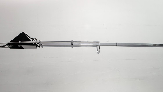 Image 1 of Mid Century Modern Italienische Stehleuchte aus Stahl und Travertin, 1970er Jahre