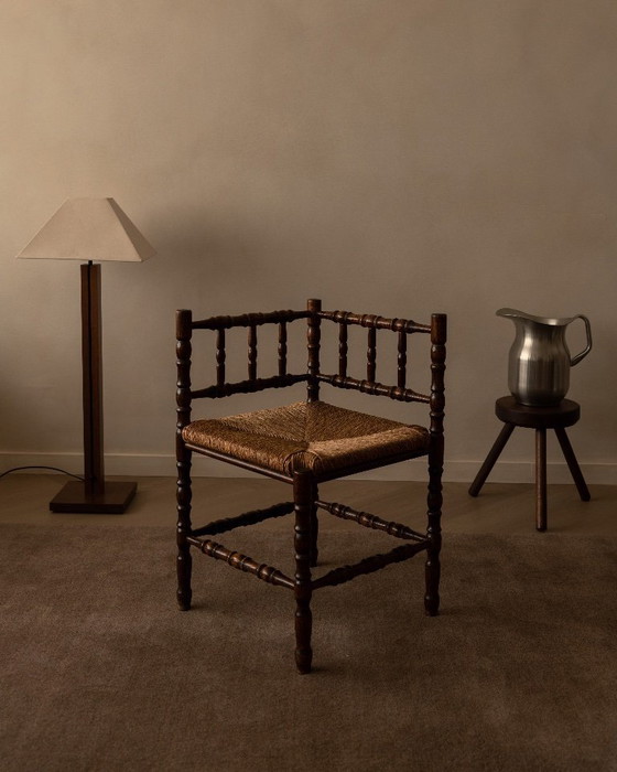 Image 1 of Chaise vintage à bobines avec assise en jonc