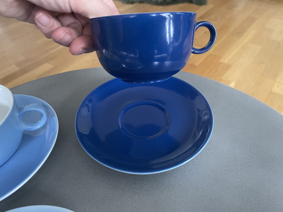 Image 1 of Kop en schotel Arzberg en Douwe Egberts kleur