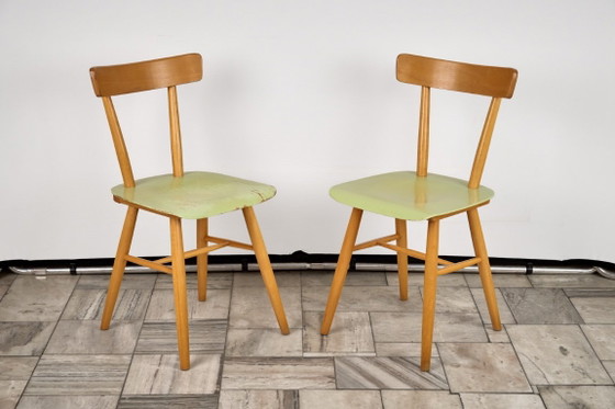 Set di 2 sedie in faggio, anni '60, Cecoslovacchia – TON, Sedie da pranzo, Wood (photo 4 of 14)