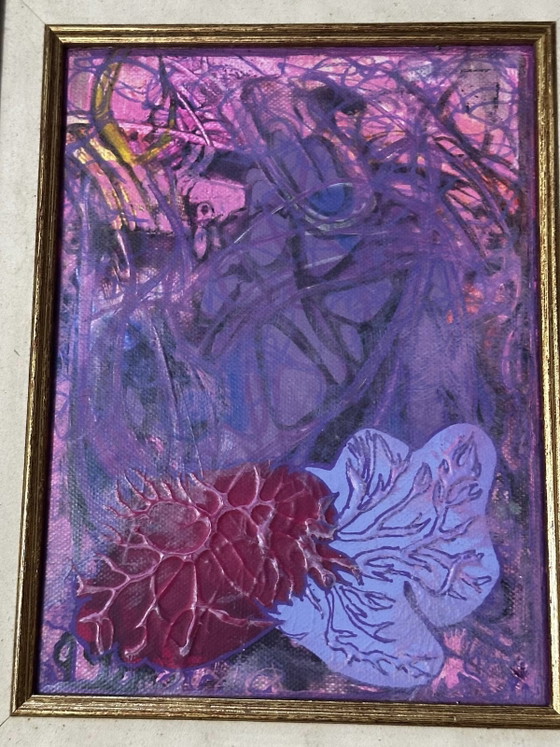 Abstract painting signed Bernard Ledain (1944–2024), mixed media on canvas – Paintings & Drawings (photo 5 of 15)