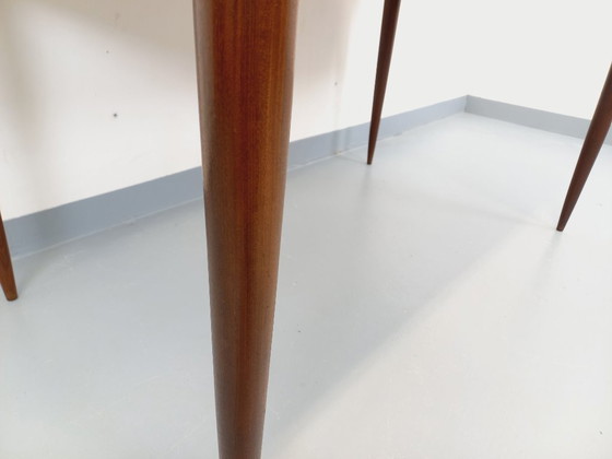 Image 1 of Rectangular Scandinavian-style vintage dining table from the 1950s/60s in teak with extensions