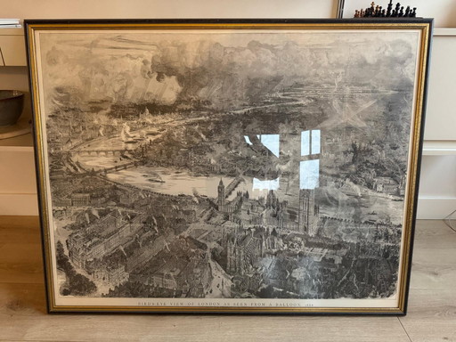 Bird's Eye View of London as Seen from a Balloon 1884 by W.L. Wyllie and H.W. Brewer