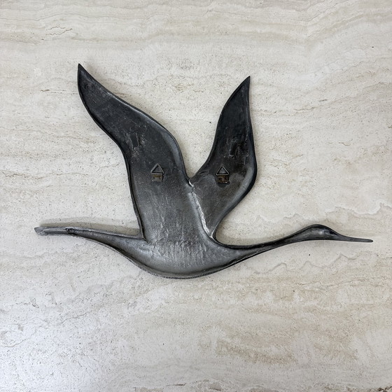 Image 1 of Mid Century Design tinnen wandvogel, 1970