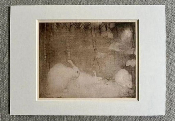 Image 1 of Jan Mankes 1889-1920 / Héliogravure originale Lapins dans une forêt d'automne 1923