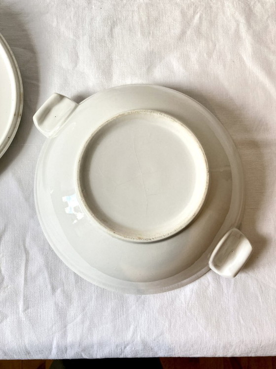 Set of three serving dishes, Moulins des Loups, Orchies, "Nappe" model – Moulin des loups, Crockery (photo 6 of 20)