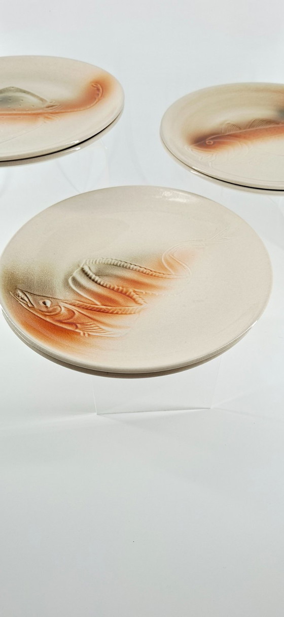 Set van 6 visborden – Saint-Amand aardewerk, vintage jaren 50-60 – saint arnand, Servies, Ceramic (photo 9 of 18)