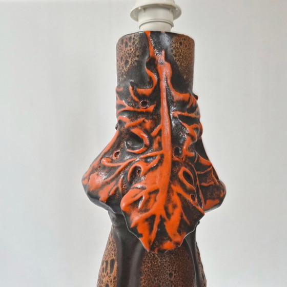 Image 1 of BELANGRIJKE VINTAGE KERAMISCHE LAMP UIT 1970 MET DUBBELE ONTSTEKING, JAREN 70, WEST-DUITSLAND