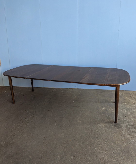 Image 1 of Mid-century Danish oval dining table - extendable - L149-249cm