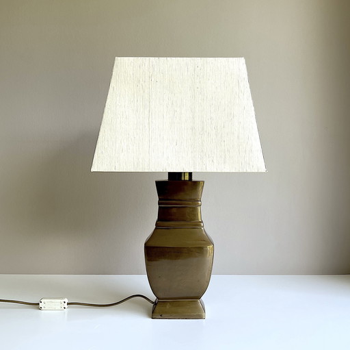 Vintage table lamp . Brass . Reim Interline Fuchs Gilching . MCM . Hollywood Regency