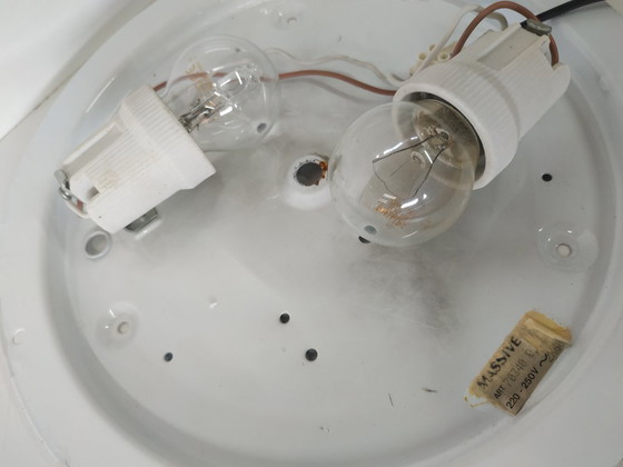 Image 1 of Rare Massive design 70s 'gold leaf' effect ceiling lamp (probably Murano glass).