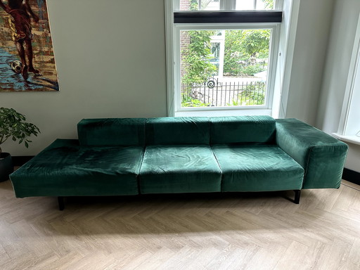 Design sofa Kartell Largo Velvet 3-seater forest green