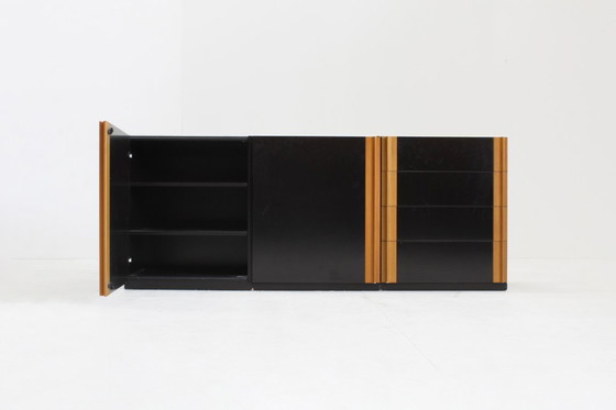 Image 1 of Buffet italien vintage, bois et marbre, années 1970