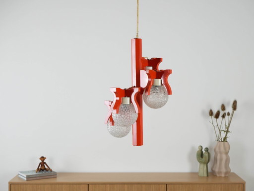 Lampada a sospensione, Space Age, anni '70, prodotta in Italia