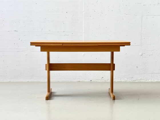 Image 1 of Scandinavian-style oak dining table with extendable ends, 1970s