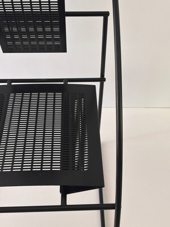Chaise Quinta Mario Botta pour Alias 1985 Métal Tubulaire Laqué Noir Métal Perforé Hors Production Design (photo 12 of 15)