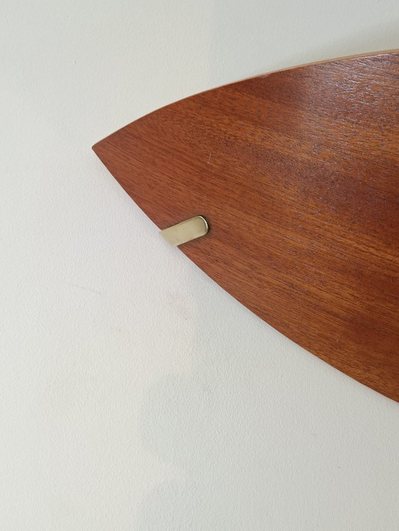 Image 1 of Par de apliques de pared de madera y latón de Declic France, años 80