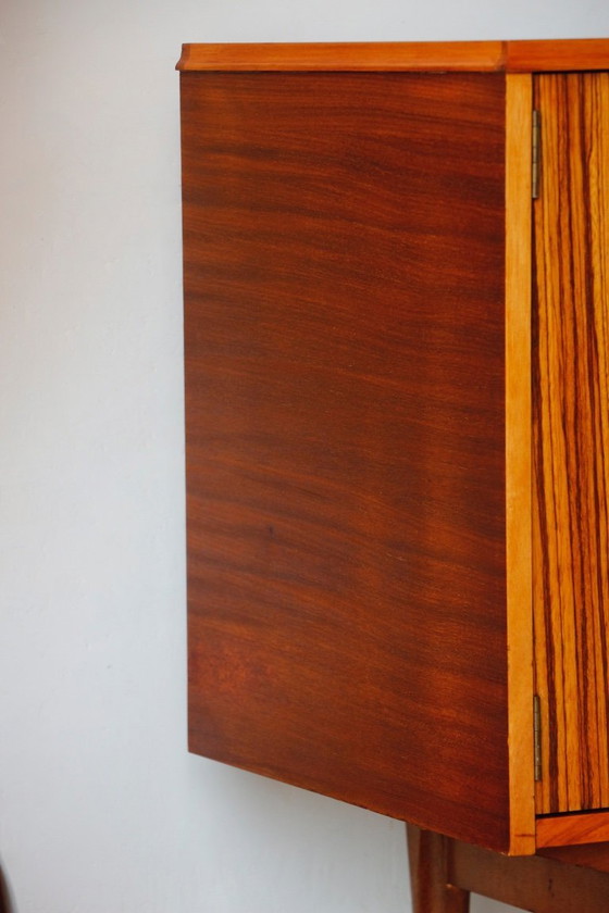 Image 1 of Zebrano Scandinavisch dressoir - Vintage jaren 60 buffet
