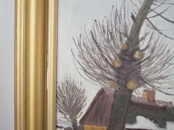 Image 1 of Peinture "The Winterscape", design scandinave, années 1960