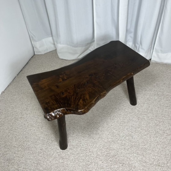 Image 1 of Mesa de centro rústica de madera maciza, estilo Wabi-Sabi, década de 1970.