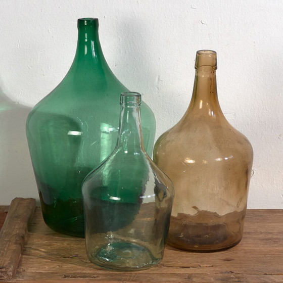 Antike Demijohns (ca. 1920). 3er Set #35 – Gläser & Karaffe, Glass (photo 7 of 16)