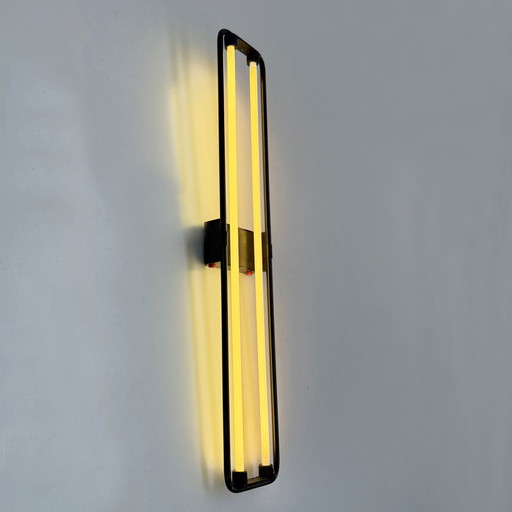 Lampe murale en néon noir par Gian N. Gigante pour Zerbetto, 1980