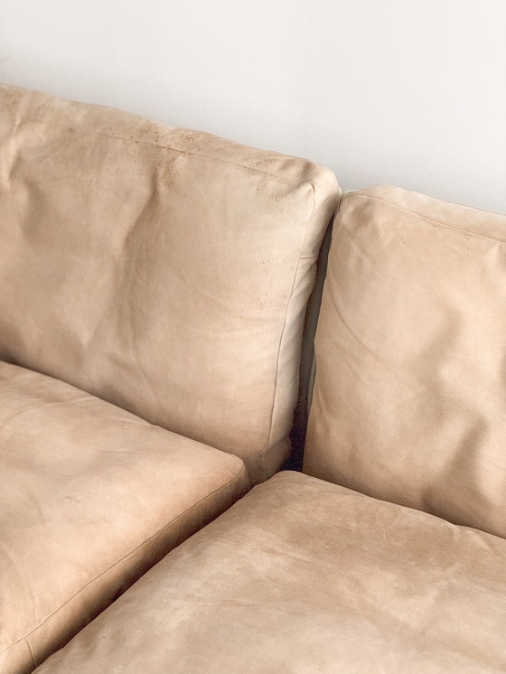 Image 1 of Mid-Century Modern Lounge Sofa, Armchair and Table, Sofa Set in Glass Fiber and Suede by Dieter Rams for Vitsoe, Germany, 1960s,