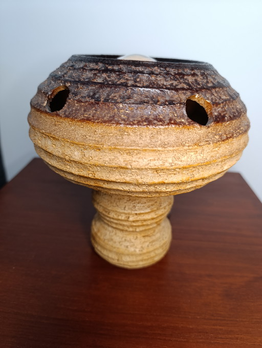 Lavastein Keramik 70er Tischlampe