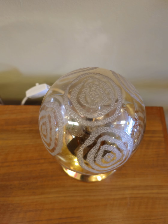 Image 1 of Vintage Brass Glass Globe Table Lamp Desk Lamp