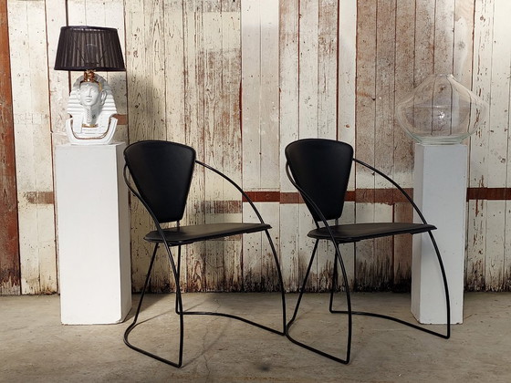 Image 1 of Set of 2 vintage "Linda" chairs - Arrben Italy, 1980s