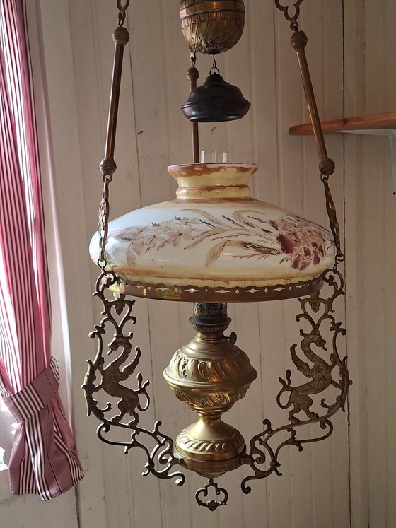 Image 1 of Special/unique griffin antique oil lamp!