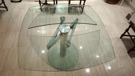 Image 1 of Mesa de comedor Naos Galax - Diseño italiano Action Design - Cristal y acero