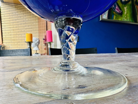 Vaso in vetro Empoli, colore blu elettrico, alto 44 cm. – Arte in vetro, Glass (photo 7 of 7)