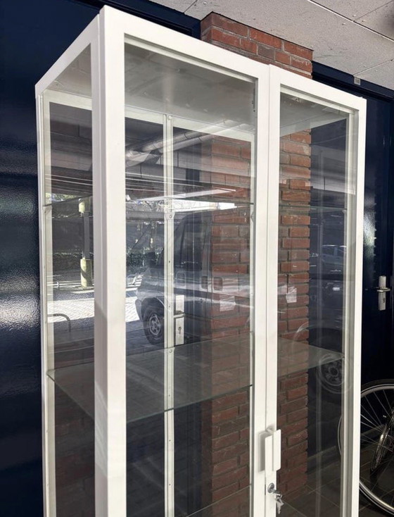 Image 1 of Ikea Vitrinekast Wit Metaal