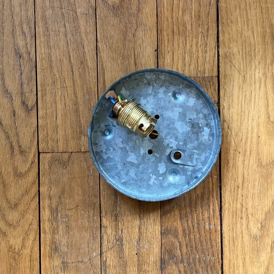 Image 1 of Lampada da parete/soffitto in vetro stampato, illuminazione vintage anni '70-'80