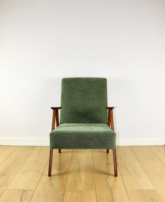 Image 1 of Classic green olive structural armchair like Chierowski