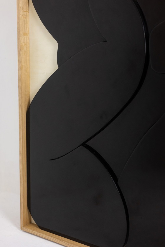 Image 1 of Large Bas-Relief Panel "Oh! Sortez du Cadre". Contemporary.