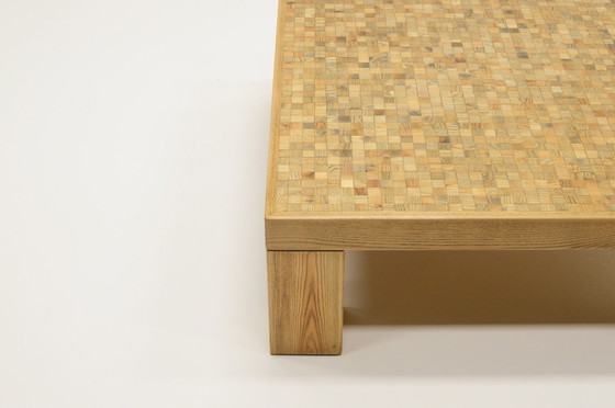 Image 1 of Square Oak Mosaic Coffee Table from Rolf Middelboe & Gorm Lindum for Tranekaer, Denmark 70s