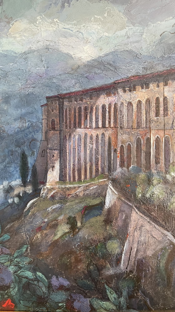 Image 1 of Monumental Cityscape of Assisi – Hand-Painted Oil
