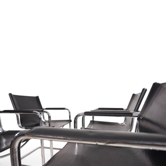 Matteo Grassi bezoekersstoelenset van 4 - leren/chromen cantileverstoelen, 1970 – Eetkamerstoelen, Leather (photo 12 of 20)