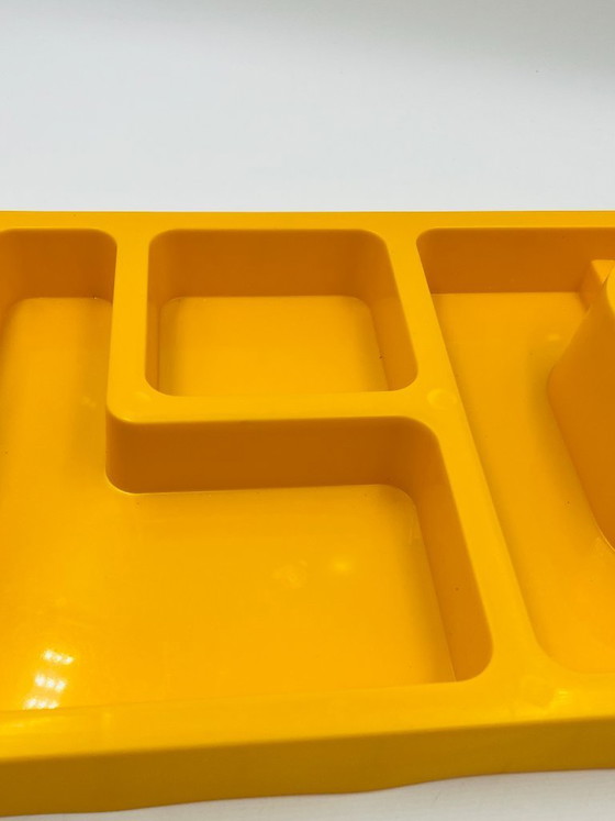 Image 1 of Gelber Schreibtisch-Organizer im Space-Age-Stil der 1970er Jahre