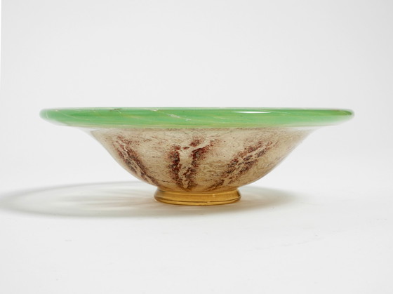 Image 1 of Tre belle ciotole in vetro colorato degli anni '30 di Karl Wiedmann per WMF Ikora | ø30, ø27,5 e ø24