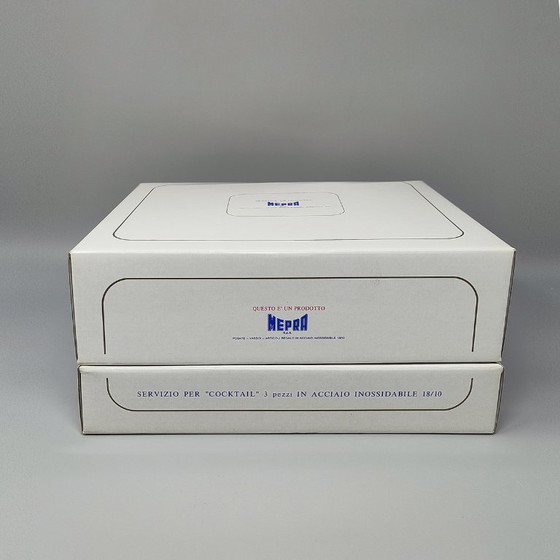 Image 1 of Splendido shaker per cocktail degli anni &#39;70 in oro 24 carati e acciaio inossidabile con secchiello per il ghiaccio di Mepra