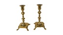 Set van 2 vintage messing kandelaars – klassieke stijl – goudkleur