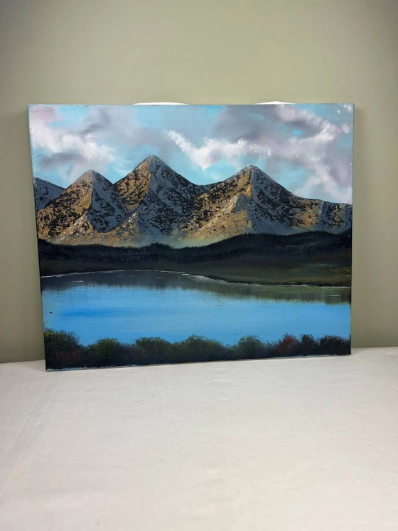 Olio su tela Paesaggio di montagna – Dipinti e disegni, Canvas (photo 2 of 15)