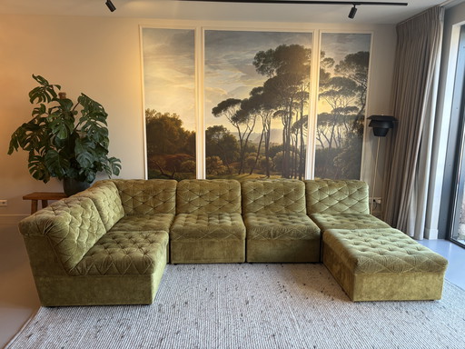 Vintage sofa Laauser jaren 70 groen velours 