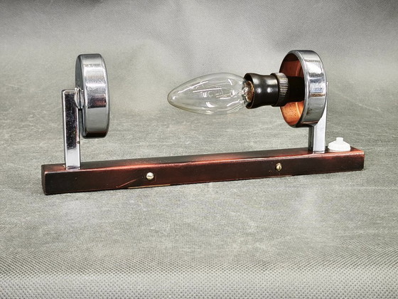 Image 1 of Bauhaus-Wandleuchte aus Chrom und Opalglas aus den 1930er Jahren, Tschechoslowakei